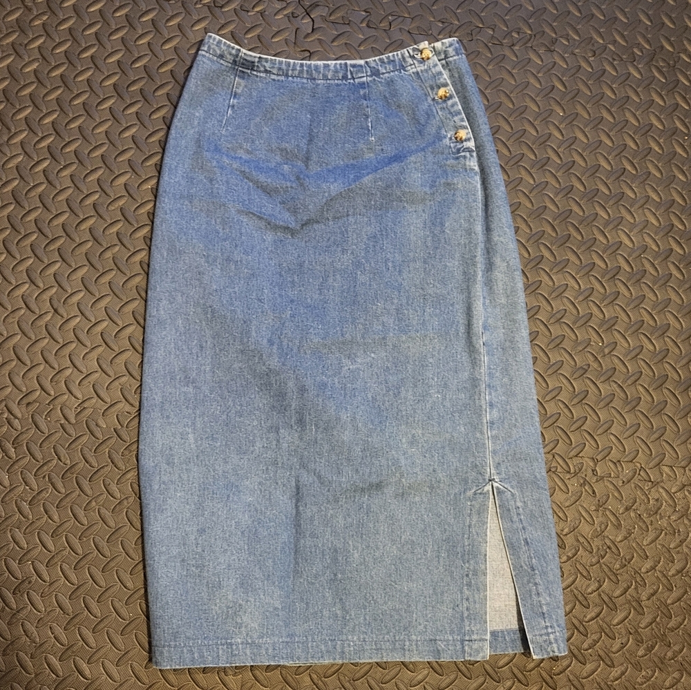 Eddie Bauer 90s full length denim skirt US size 8